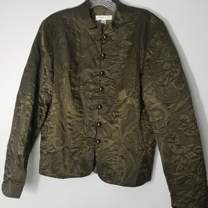Vintage Coldwater Creek Green Silk jacket
